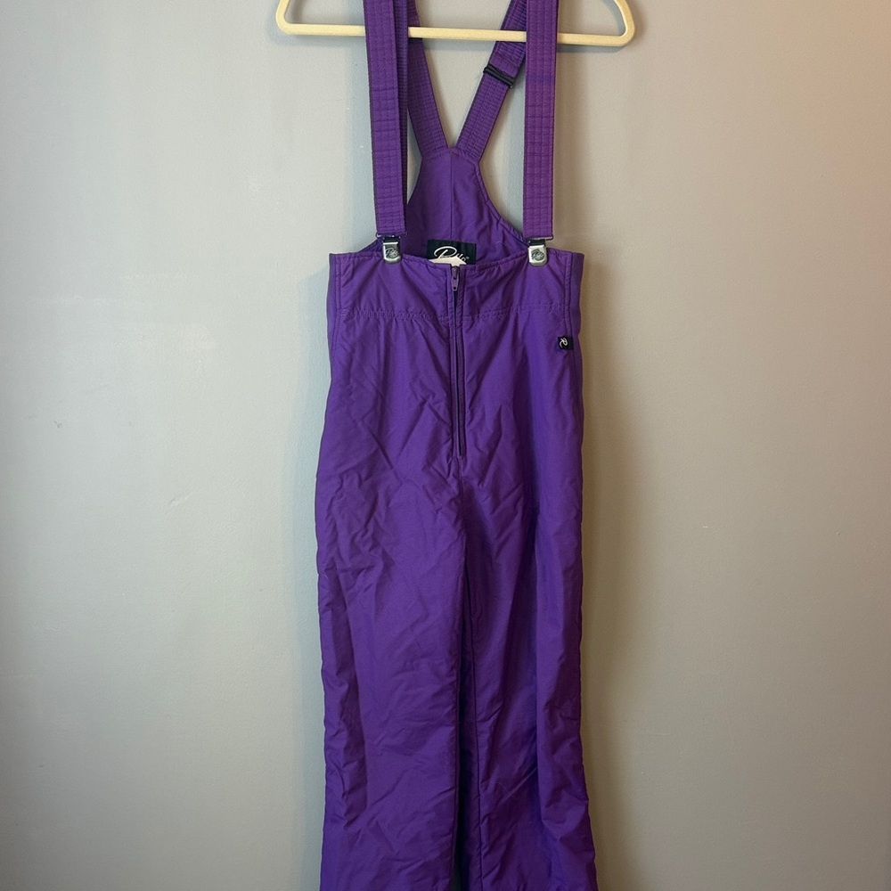 Vintage Robbe Purple Ski Pants. With Suspender  straps. Size 10.